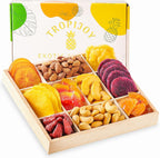 Dried Fruit Gift Basket – 10 Tropical Flavor Mothers Day Gifts for Mom | Dried Fruit Basket Gift - Soft Dried Fruit and Nuts Gift Basket - Fruit Baskets for Delivery | Food Gift Baskets for Women Tray
