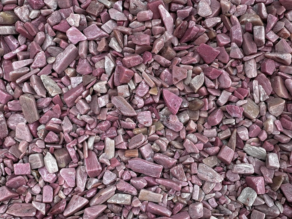 GAF TREASURES 2 oz Lot Natural Semi Tumbled Gemstone Chips, Crushed Mini Crystals, Undrilled Crystal Chips (Pink Opal)