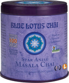 Blue Lotus Chai - Star Anise Masala Chai - Makes 100 Cups - 3 Ounce Masala Spiced Chai Powder with Organic Spices - Instant Indian Tea No Steeping - No Gluten