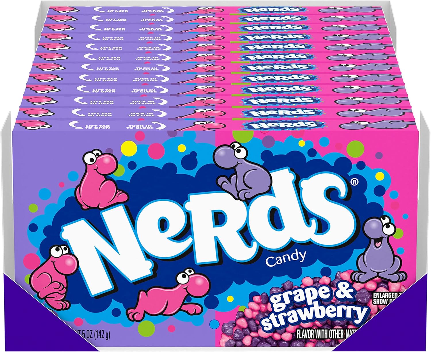 Nerds Candy, Grape & Strawberry Flavor, 5 Ounce Movie Theater Candy Boxes (Pack of 12)