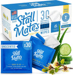 Stall Mates Witch Hazel: Flushable Wipes, Individually Wrapped, Travel Friendly, Soothing Witch Hazel, Unscented with Cucumber, Aloe and Chamomile, (30 on-the-go singles)