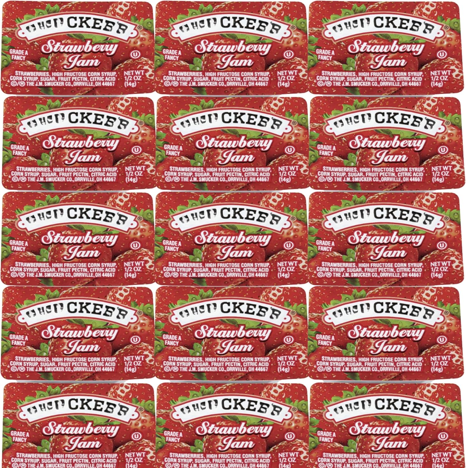 Strawberry Jam 50 Count – 0.5 oz Single-Serve Cups for Lunchbox, Breakfast, Travel, Portion Control, Shelf-Stable Jam Packets, Kids Snack, Back to School, Restaurant, Camping