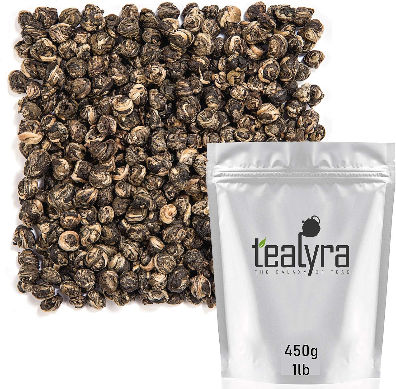 Tealyra - Imperial Jasmine Dragon Pearls - 16-Ounce - Green Tea Loose Leaf - Premium Jasmine Green Tea with Pleasant Aroma - 450 Gram