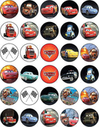 30 x Edible Cupcake Toppers – Racing Cars Themed Collection of Edible Cake Decorations | Uncut Edible on Wafer Sheet
