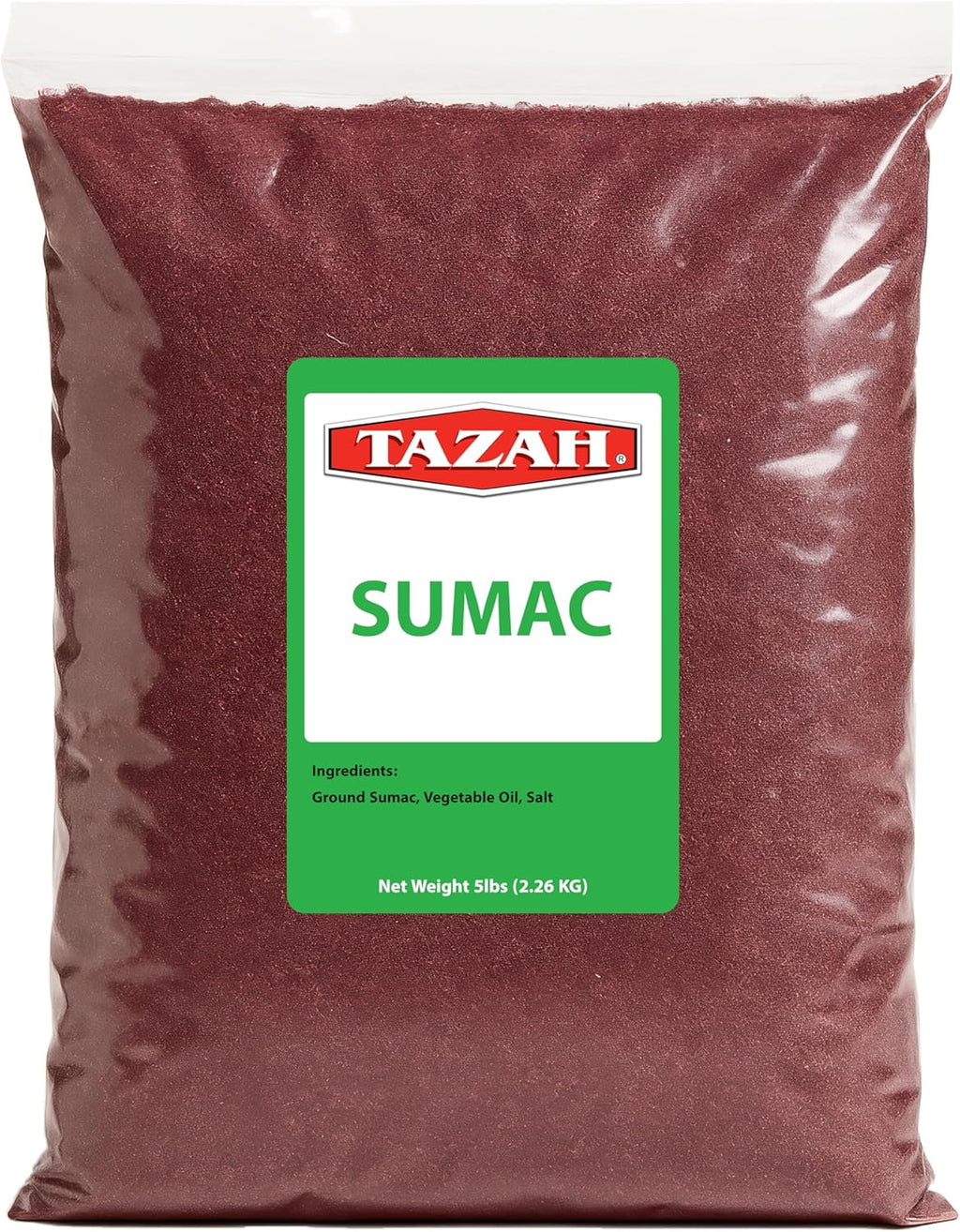 Tazah Sumac Spice - 5 Pounds Ground Sumac Seasoning from Jordan - Essential Ingredient for Mediterranean and Middle-Eastern Cuisine - Perfect for Marinades, Dry Rubs, Kabobs, and Dressings