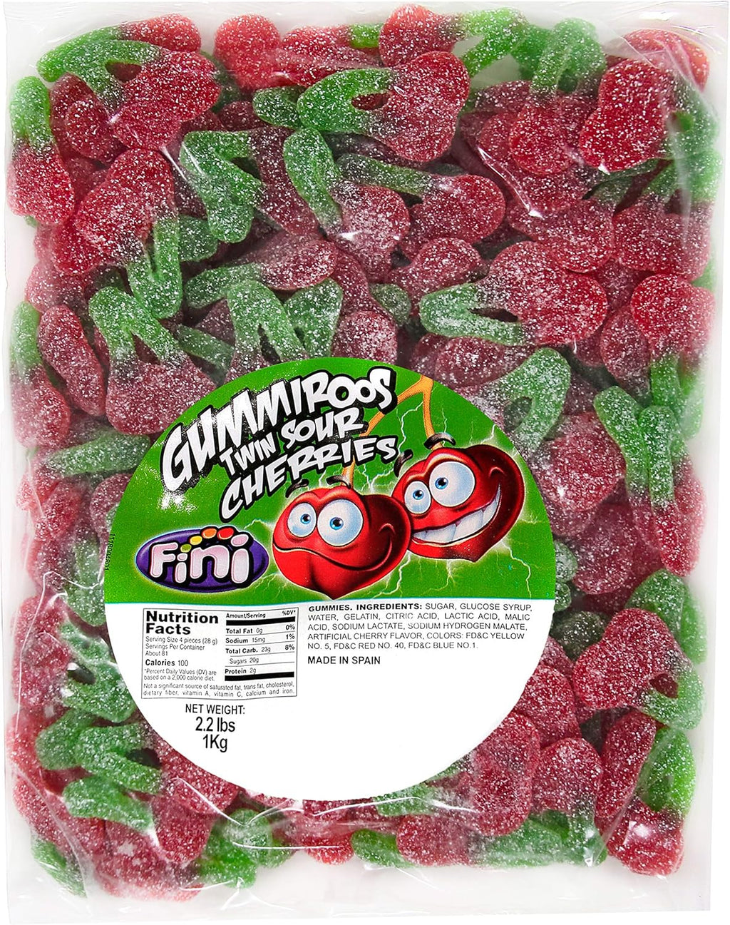 Sour Twin Cherries Gummy Candy 2.2 Pound