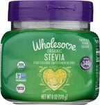 Wholesome Sweeteners Organic Stevia, 6oz Jar, Zero Calorie Sweetener Blend, Keto Friendly, Non GMO, Gluten Free & Vegan, 1 Pack
