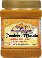 Rani Tandoori Masala (Natural, No Colors Added) Indian 11-Spice Blend 16oz (1lb) 454g PET Jar ~ Salt Free | Vegan | Gluten Friendly | NON-GMO | Kosher | Indian Origin