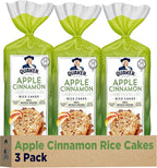 Quaker Large Rice Cakes, Apple Cinnamon, Pack of 3