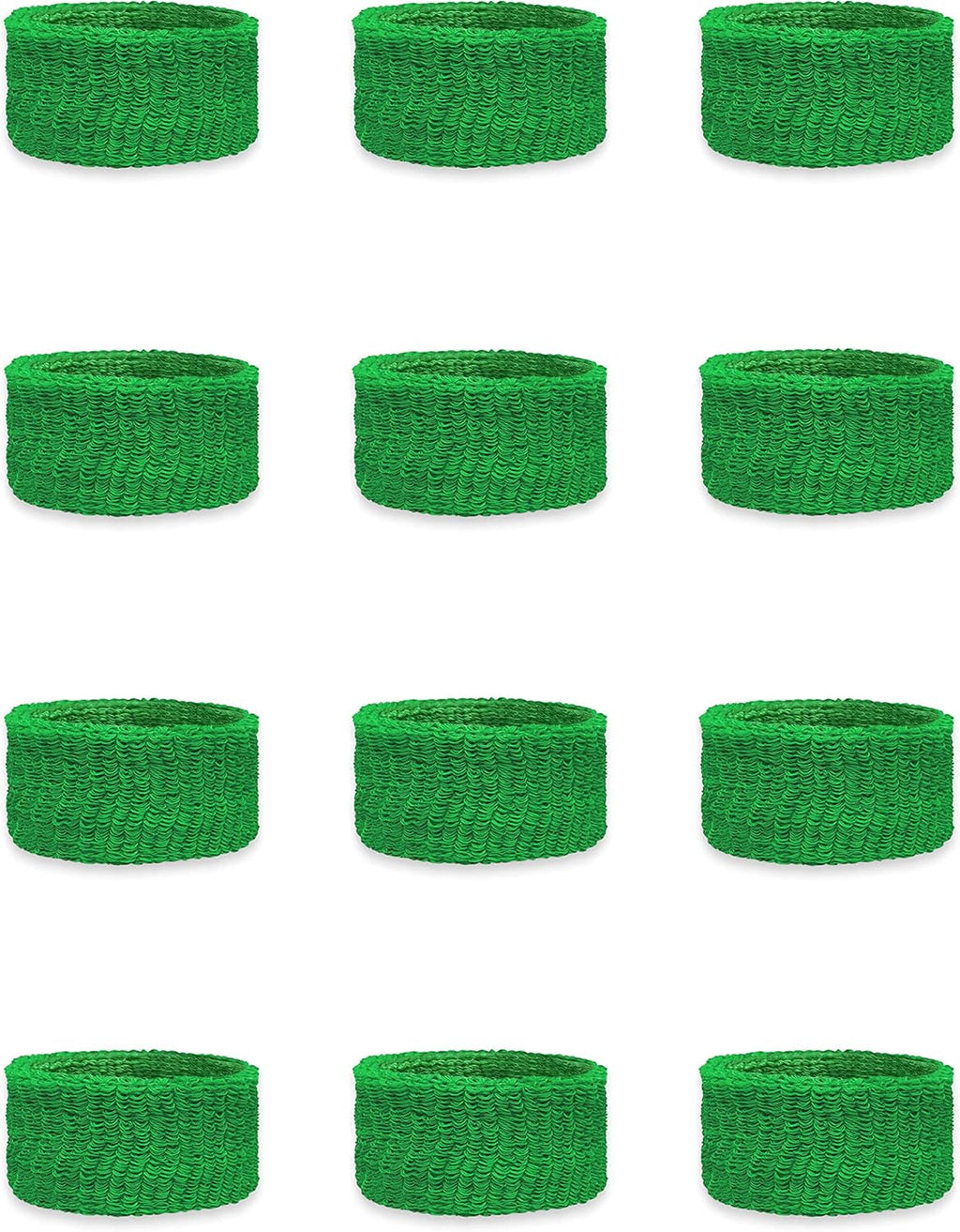 Couver Kids 1-Inch Slim Sweatbands 12 Pieces Bulk Pack - Cotton Terry Cloth Wristband for School, Church, YMCA Activities or evens