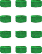 Couver Kids 1-Inch Slim Sweatbands 12 Pieces Bulk Pack - Cotton Terry Cloth Wristband for School, Church, YMCA Activities or evens