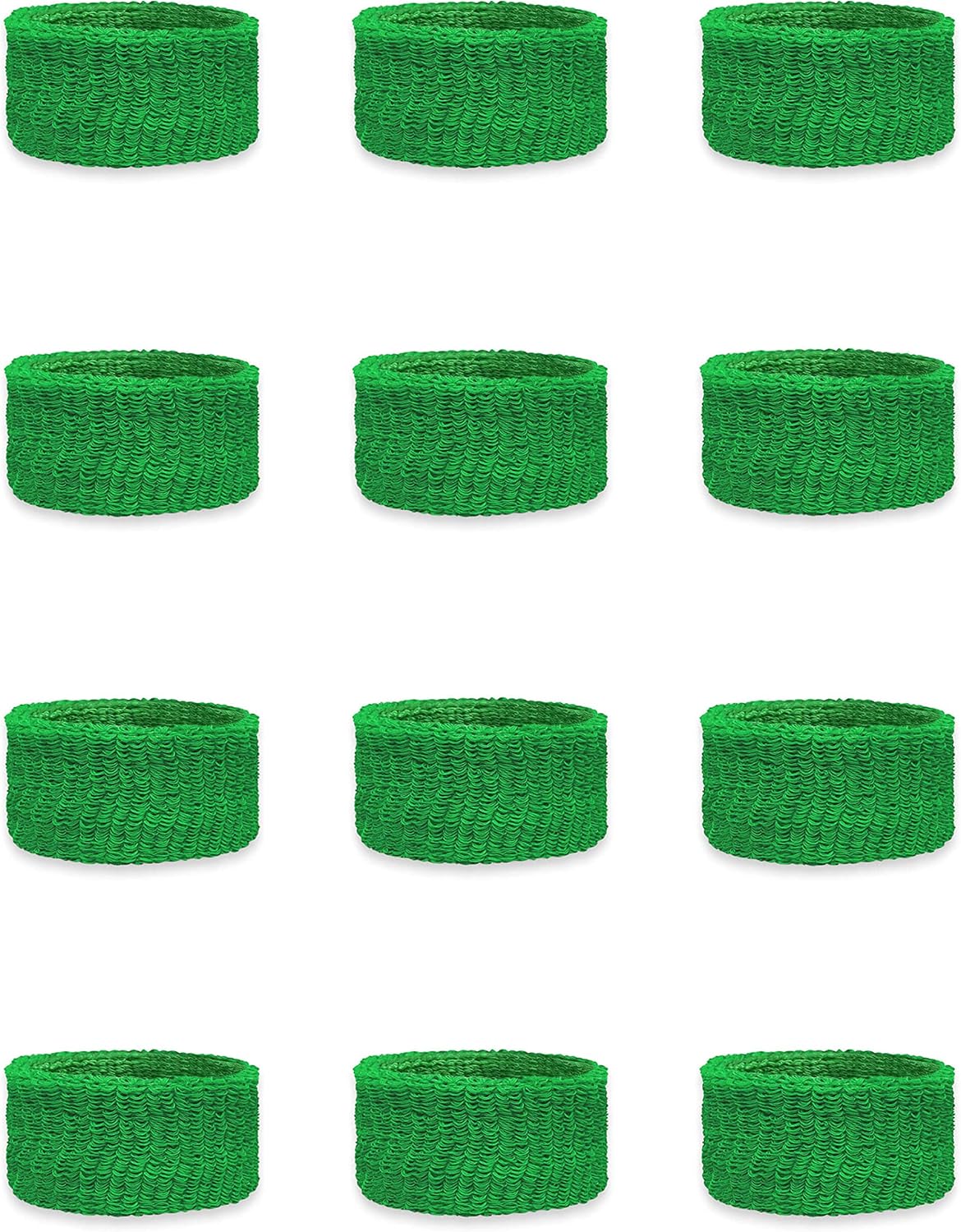 Couver Kids 1-Inch Slim Sweatbands 12 Pieces Bulk Pack - Cotton Terry Cloth Wristband for School, Church, YMCA Activities or evens