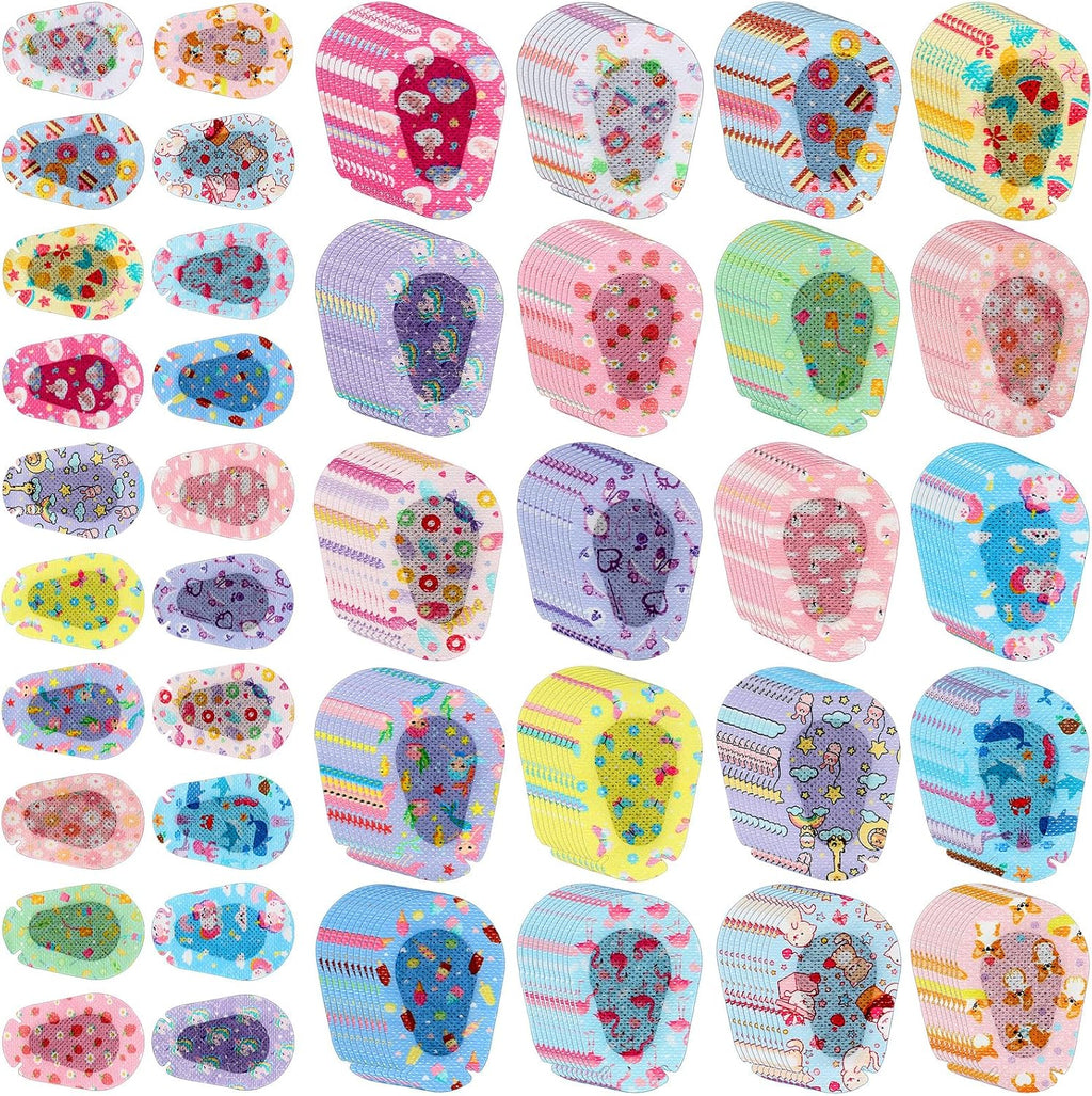 200 Pcs Adhesive Eye Patches for Kids Girls Cute Toddler Eye Patch Bulk Colorful Breathable Lazy Patch Cartoon Adhesive Bandages for Children Baby Light Blocking, 20 Styles, 3 x 2 Inches