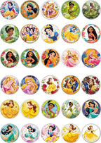 30 x Princess Themed Cupcake Toppers - Collection of Edible Cake Decorations | Uncut on Icing Sheet
