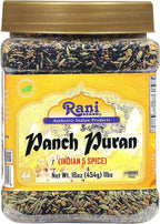 Rani Panch Puran (5 Spice) 16oz (1lb) 454g PET Jar ~ All Natural | Vegan | Gluten Friendly | NON-GMO | Indian Origin (Equal Blend of Fenugreek, Mustard, Kalonji/Nigella, Fennel and Cumin)
