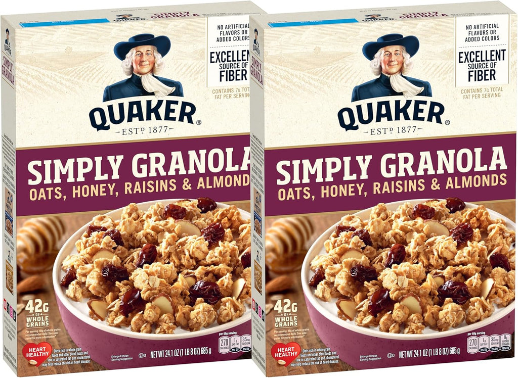 Quaker Simply Granola Honey & Raisin, 24.1 Oz (Pack of 2)
