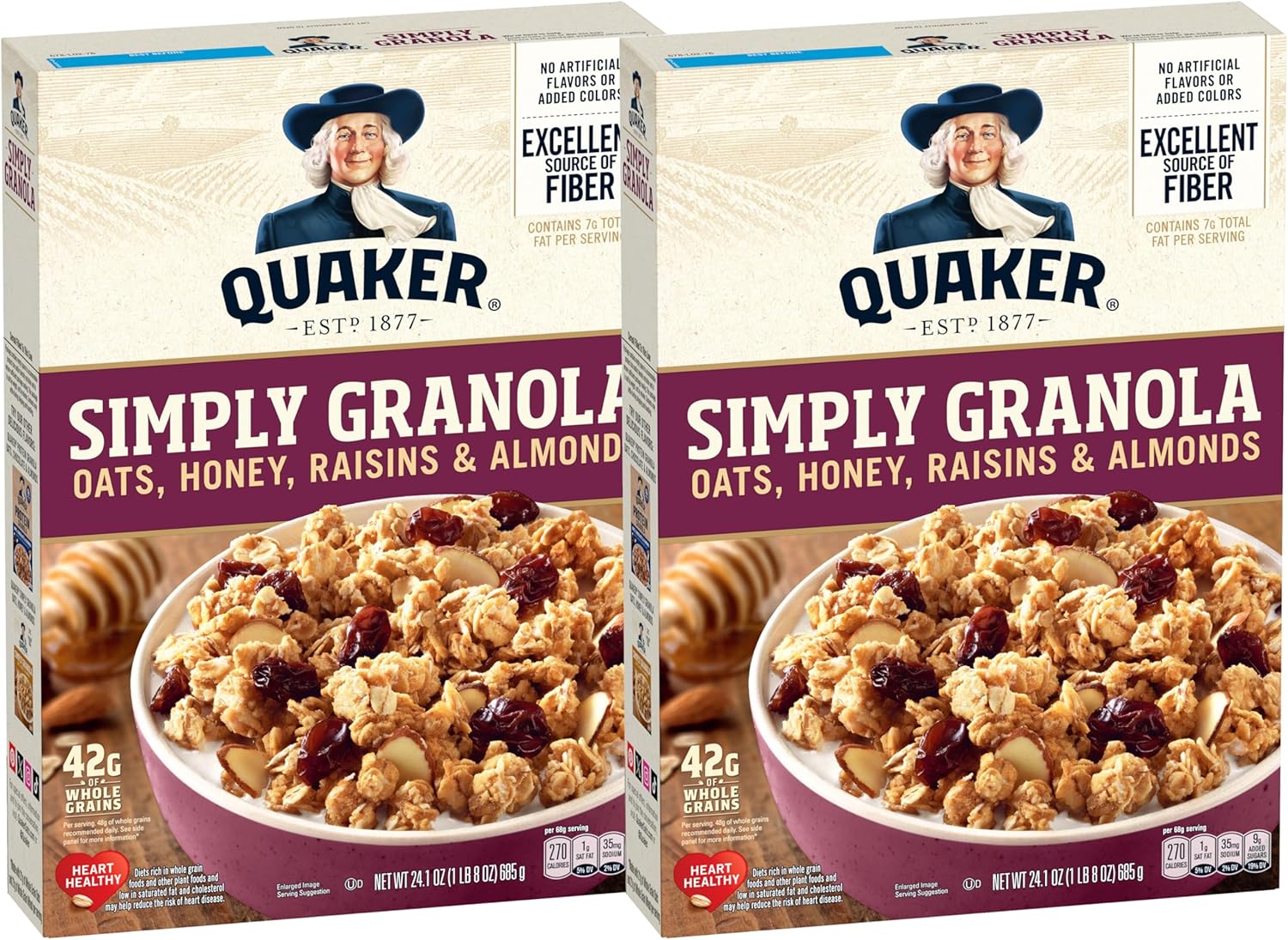 Quaker Simply Granola Honey & Raisin, 24.1 Oz (Pack of 2)