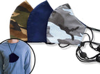 HOPE LOVE SHINE 3-Pack Reusable Face Masks with Lanyard – Camouflage Pattern – Breathable Cotton, Adjustable & Washable Cloth Masks for Adults, Unisex