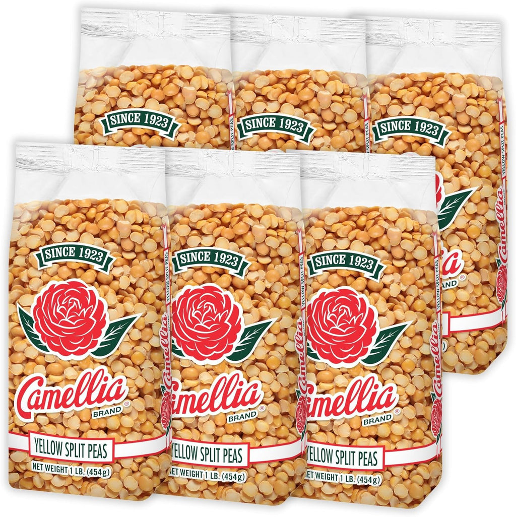 Camellia Brand Dried Yellow Split Peas – Premium Non-GMO Split Peas for Indian Dal, Hearty Split Pea Soups, Stews, Curries, and Purees – Gluten-Free, High Protein, Vegan & Vegetarian Friendly, 1 Pound (Pack of 6)