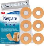 Nexcare Absolute Waterproof Tape, Flexible Foam Medical Tape, Secures Dressing and Keeps Wounds Dry - 1 In x 5 Yds, 6 Rolls of Tape