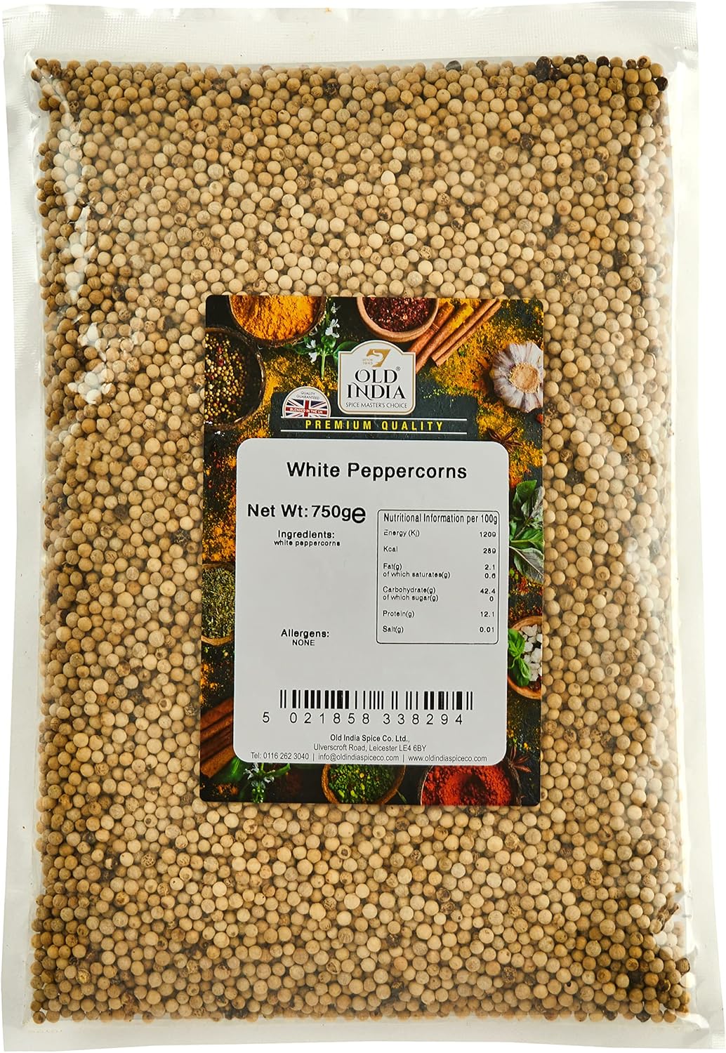 Old India White Pepper Corn 750 g