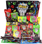 Brain Blasterz Sour Candy Large Gift Box, Hard Sour Candy, Sour Chew Bar, Lollipop, Sour Powder, Mixed Flavours, Birthday Candy Gift, Halloween Candy, 36 pieces, 1.7lbs