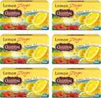 Celestial Seasonings Lemon Zinger Herbal Tea, Caffeine Free, 20 Tea Bags Box, 6-Pack