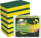 SCRUBIT Heavy Duty Scrub Sponge - Made from Tough Cellulose - Eco Friendly - Lasts for Months of Heavy Duty Kitchen Cleaning (12 Pack)