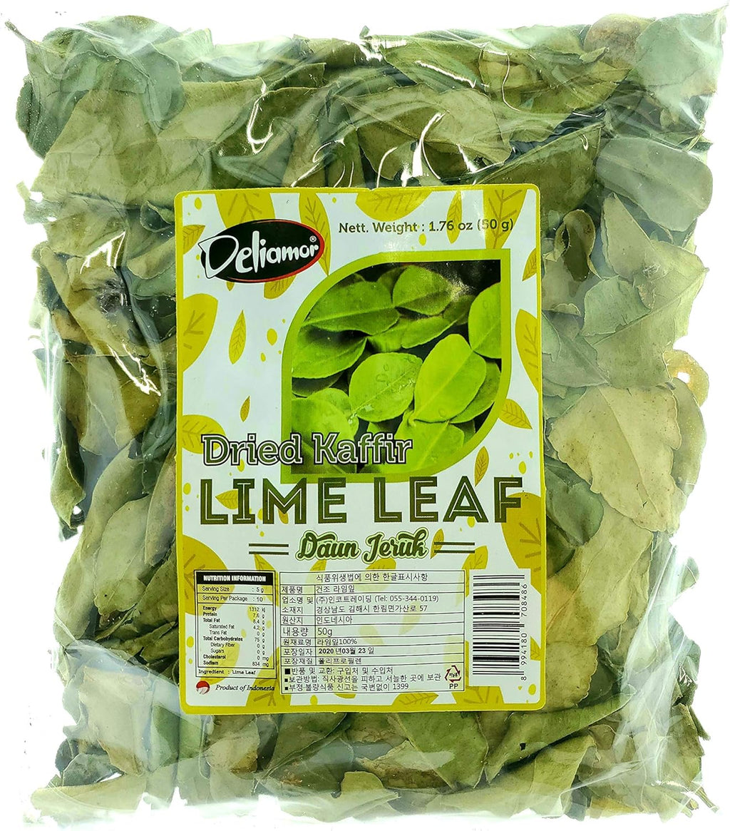 Deliamor Dried Kaffir Lime Leaf | Daun Jeruk, 1.76 oz (Pack of 1)