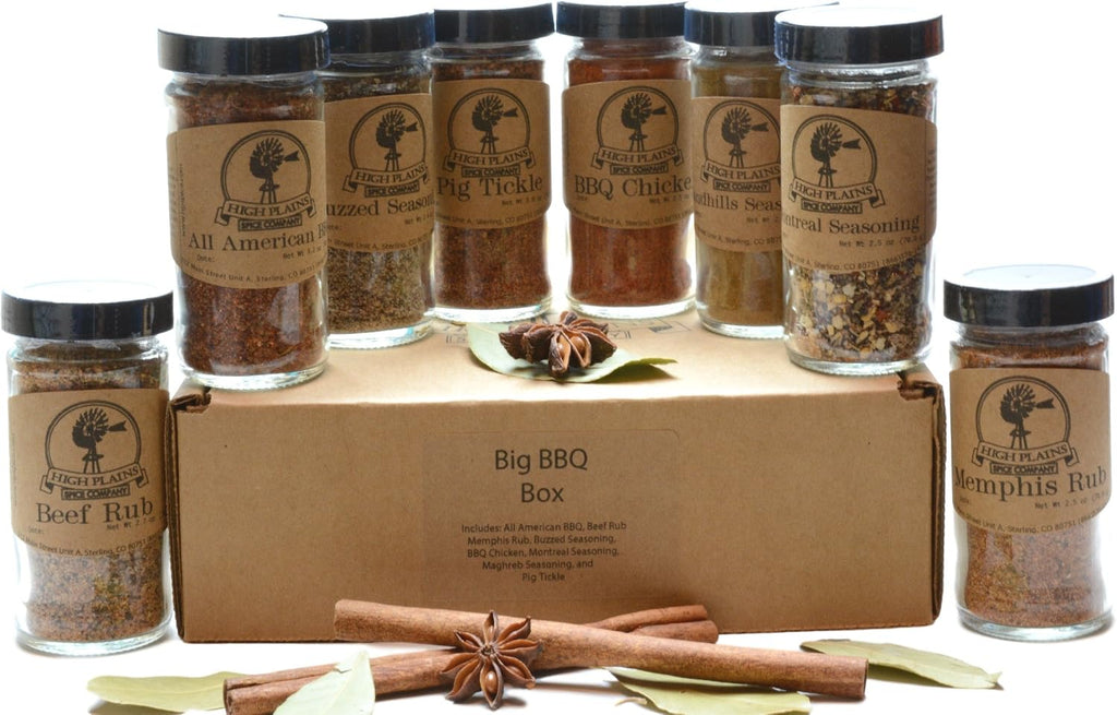 BBQ Rub and Spices Gift Set of 8 ~ Gift Set by High Plains Spice Company ~ Gourmet Meat and Veggie Spice Blends & Rubs For Beef, Chicken, Veggies & All Recipes ~ Spice Blends Handcrafted In Colorado