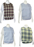 Adult Vinyl Adult Bibs with Crumb Catcher - Premium Bib (4 Pack)