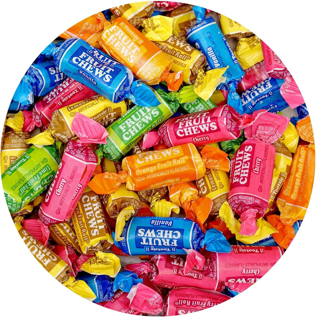Fruit Chews, 2lb Bulk Bag (Approx. 140 Pieces), Taffy Candy, Assorted Fruit Indvidually Wrapped Candy