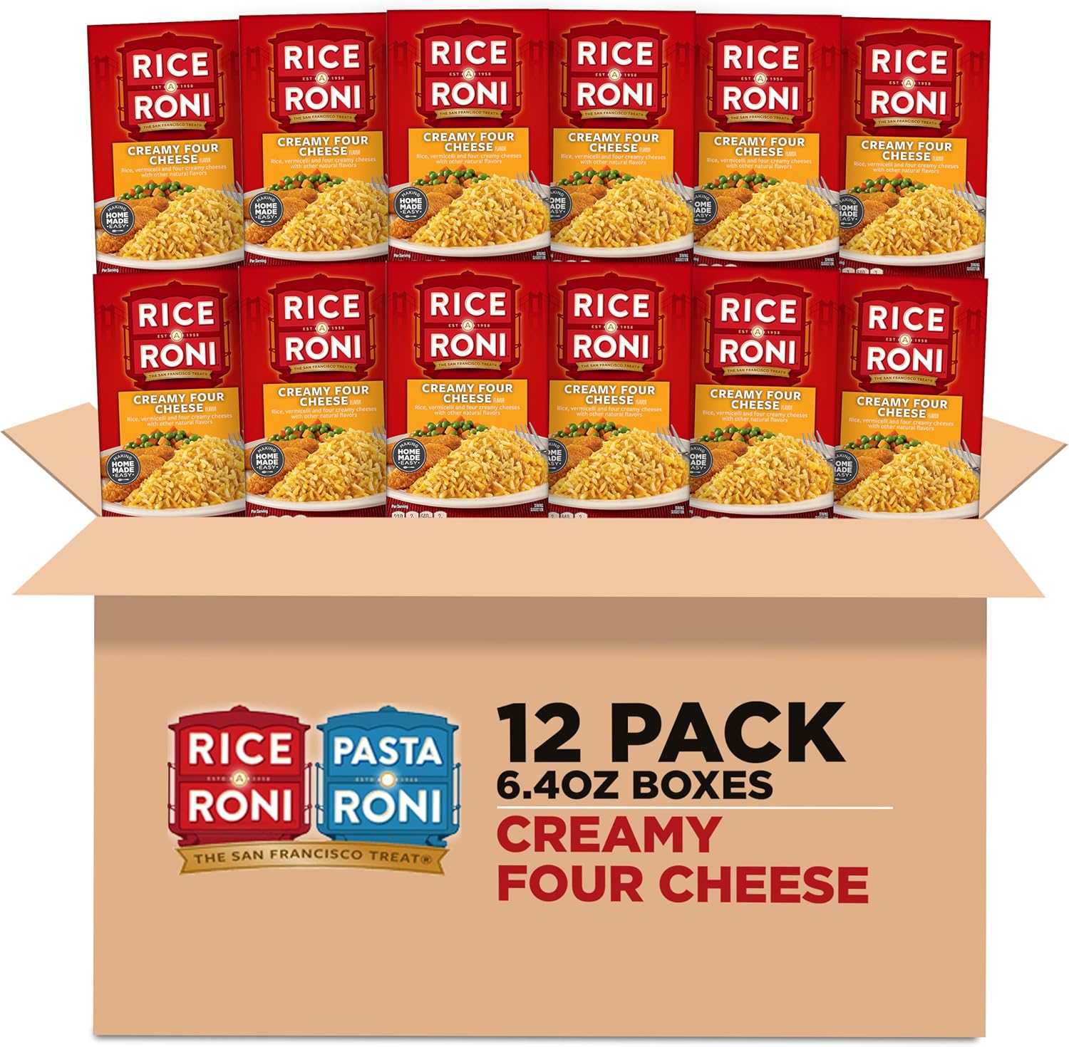 Rice-A-Roni Creamy Four Cheese -12 Pack, 6.4 Ounce (Pack of 12)