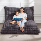 Hobestluk 3 in 1 Bean Bag Chair Giant Bean Bag Chairs for Adults with Bubble Cover Convertible Bean Bag Floor Cushion with Machine Washable Cover for Living Room (Bubble Dark Grey)