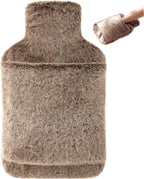 samply Hot Water Bottle with Cover - 2L Hot Water Bag with Hand Pocket, for Hand Feet Warmer, Khaki