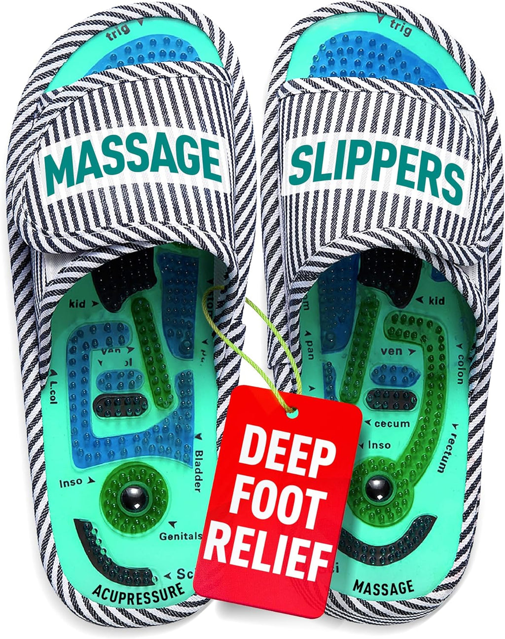 Acupressure Massage Slippers for Plantar Fasciitis & Neuropathy Relief – Reflexology Massager Sandals, Ideal Gift for Men & Women, Stress & Tension, Pain Management for Foot Health Gift