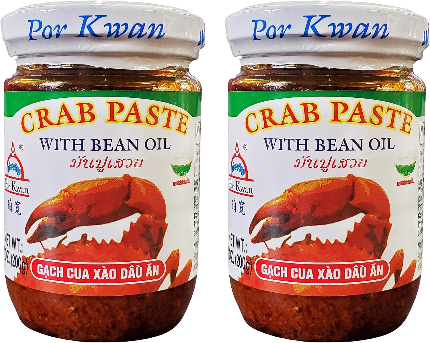 Por Kwan Crab Paste with Bean Oil (2 Pack, Total of 14oz)