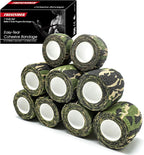 FRESINIDER 9 Rolls Self Adhesive Wrap Athletic Tape Gauze, Breathable Elastic Cohesive Bandage for Sports Injury & Pet (7 Pcs 2" x 5 Yards + 2 Pcs 1" X 5 Yards) (Woodland Camo)