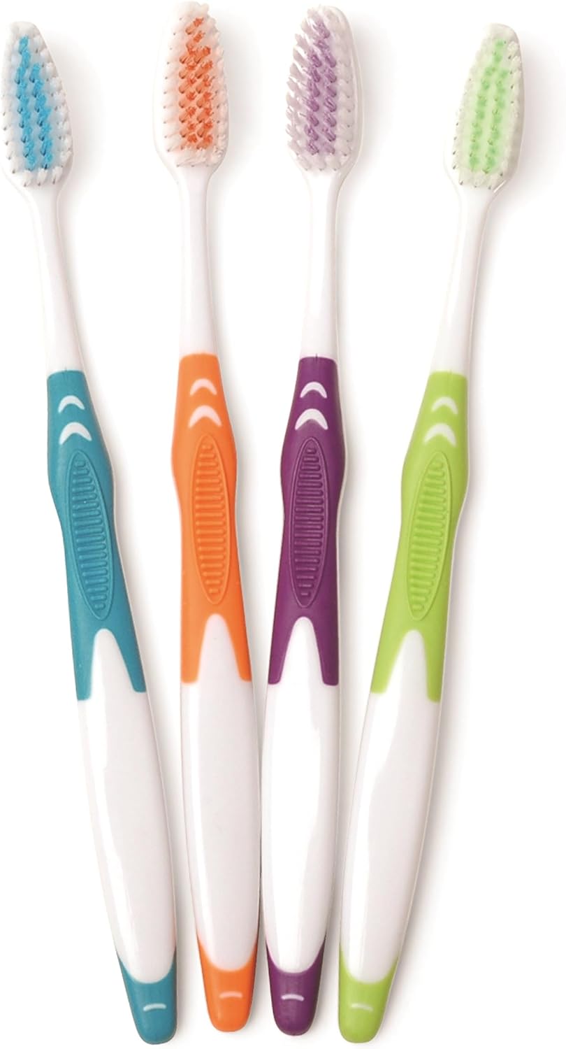 FRESHMINT Individually Wrapped Bulk Premium Toothbrushes (144 Pack), Oversized Easy Grip Handle, Soft Multi Color Nylon Bristles, Perfect for Travel, Hotel, Donation. Toothpaste Sold Separately.