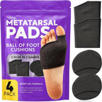 Metatarsal Pads for Women & Men – Gel Ball of Foot Cushions – Bunion & Callus Cushions for Shoes – Toe Sleeves & Foot Brace with Metatarsalgia Insoles, Reusable Forefoot Support (Women US: 10–13)
