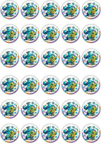 30 x Edible Cupcake Toppers – Fun Monster Adventure Collection of Edible Cake Decorations | Uncut Edible on Wafer Sheet
