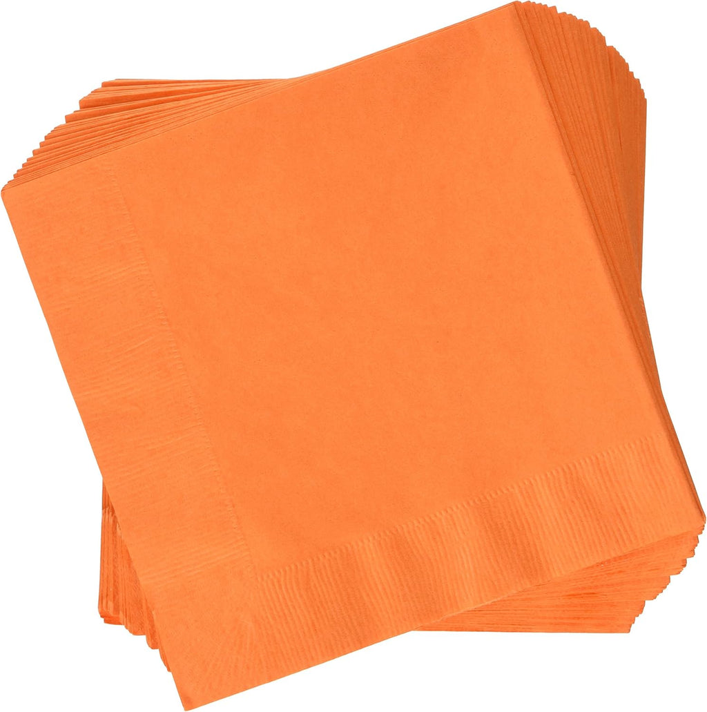 Creative Converting 3-Ply Paper Luncheon Napkins, Sunkissed Orange Color, 50 Count