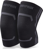 Bodyprox Knee Compression Sleeve for Men and Women (2 Pack), Knee Support Brace for Running and Work out (Medium)