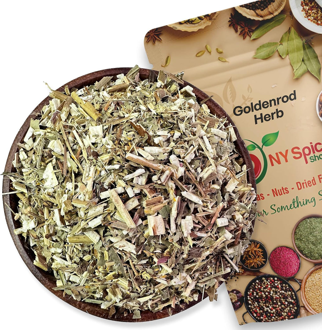 NY Spice Shop Goldenrod Herb Cut & Sifted - 4 Ounce Solidago Virgaurea L Dried Golden Herb - Dried Natural Goldenrod Herbal Loose Tea Blend for Herbal Infusion