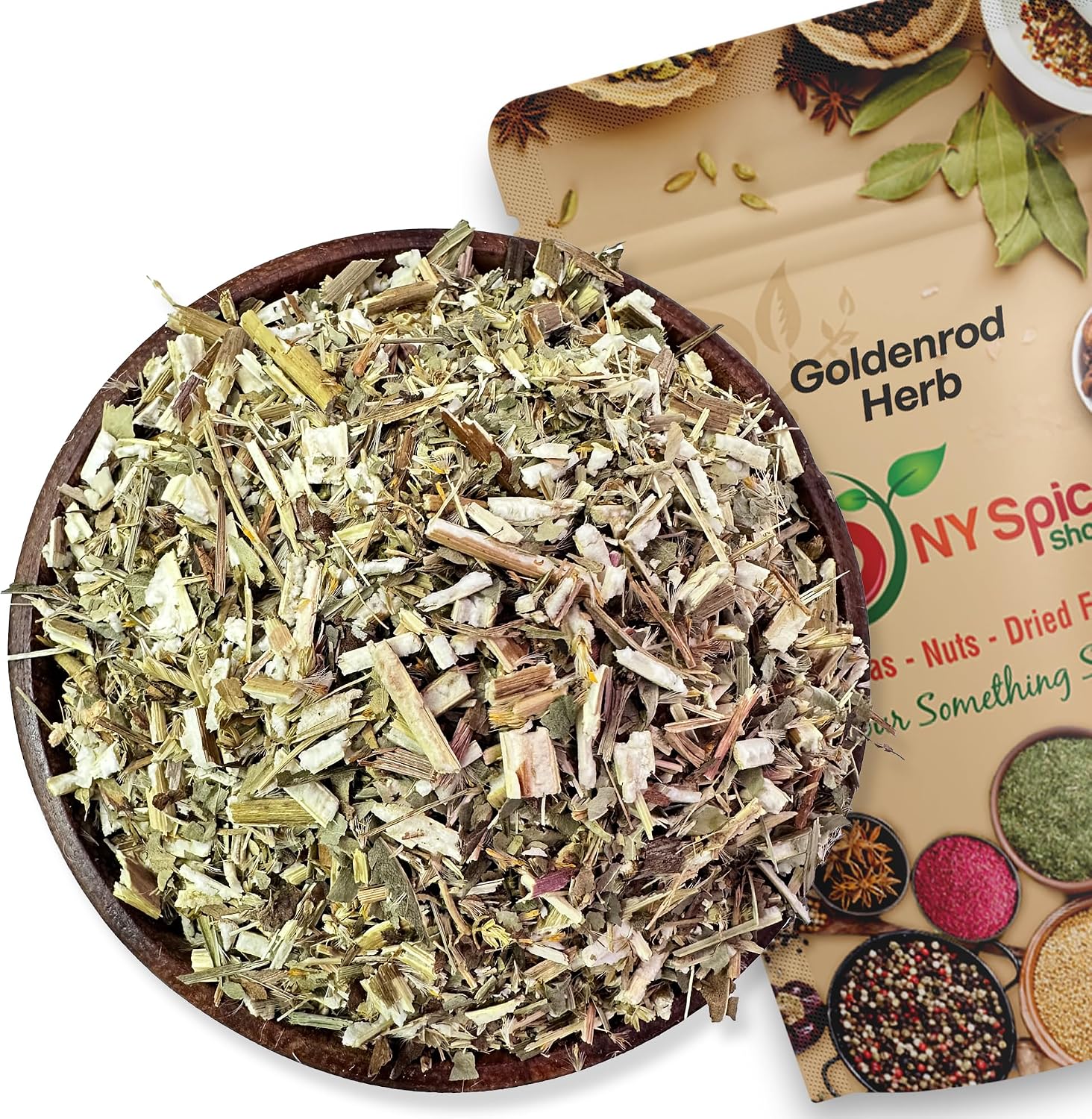 NY Spice Shop Goldenrod Herb Cut & Sifted - 4 Ounce Solidago Virgaurea L Dried Golden Herb - Dried Natural Goldenrod Herbal Loose Tea Blend for Herbal Infusion