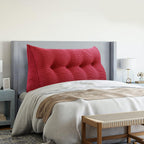 VERCART Wedge Headboard Pillows Bed Wedge Pillow Headboard Wedge Pillow Triangle Pillow Wedge Daybed Pillows Bolster Pillow Headboard with Removable Cover Red Full
