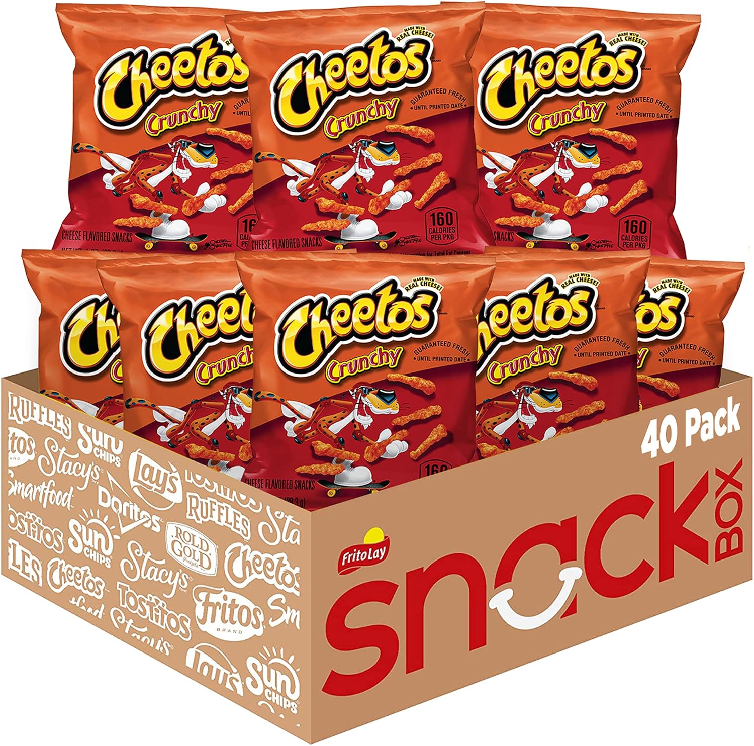 Cheetos Crunchy Cheese Flavored Snacks, Gluten Free, 1 Ounce Single Serve Bags (Pack of 40)