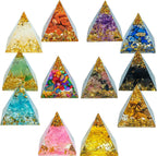 Aiercrystal (1.18inch-12pcs) Natural Healing Crystal Pyramid Set —Feng Shui Home Decoration, Chakra Balancing Purification, Energy Healing Meditation Tool, Home Ornament(3cm Pyramid 12pcs Set)