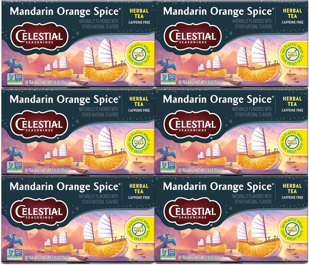 Celestial Seasonings Herbal Tea, Mandarin Orange Spice, 20 Count (Pack of 6)