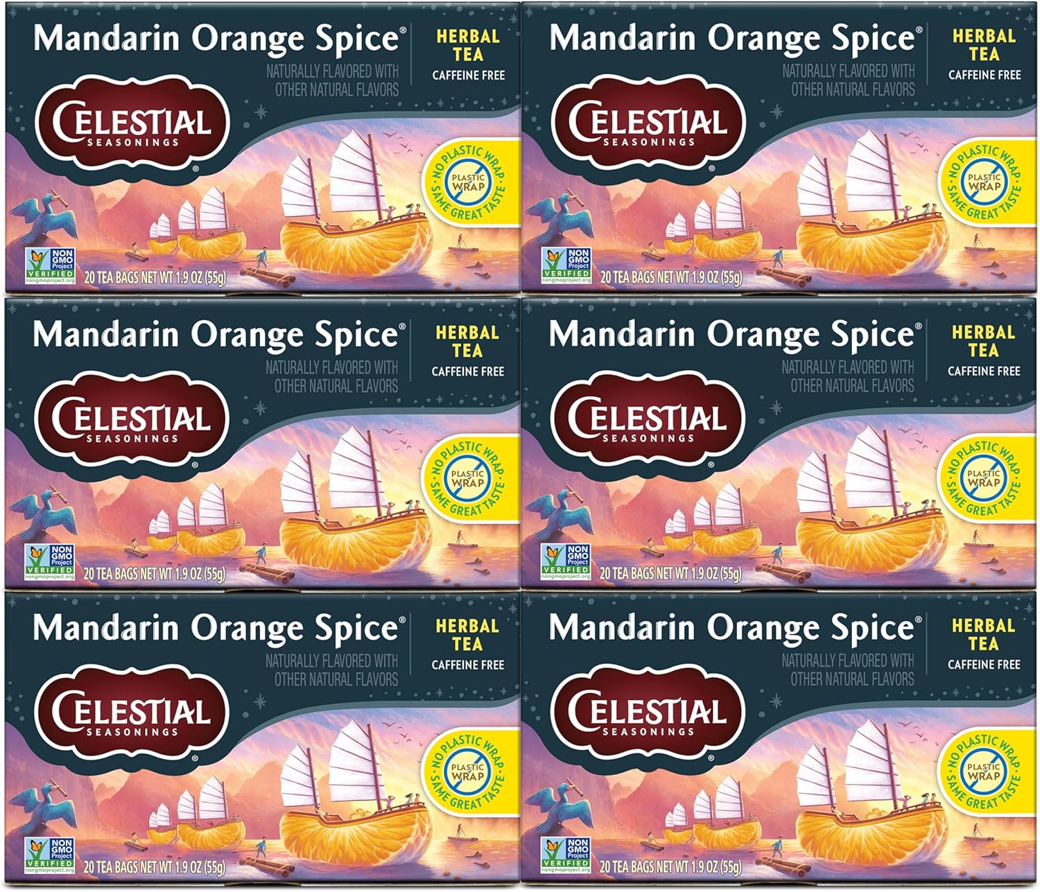 Celestial Seasonings Herbal Tea, Mandarin Orange Spice, 20 Count (Pack of 6)